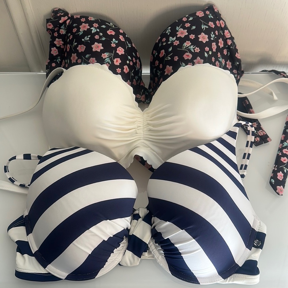Three bikini tops